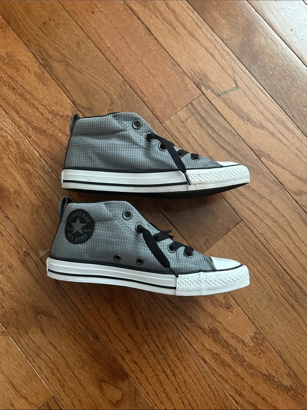 Converse Kids' Gray High-Top Sneakers with Black Accents